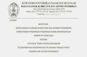 ;Juknis Pelaksanaan TKA Tahun 2025