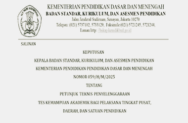 ;Juknis Pelaksanaan TKA Tahun 2025