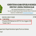 Surat Edaran Penyaluran BOS Madrasah dan BOP RA Triwulan III dan IV TA 2025