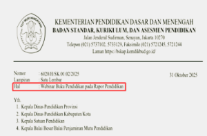 Surat Edaran Webinar Buku Pendidikan pada Rapor Pendidikan