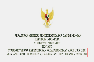 Permendikdasmen Nomor 21 Tahun 2025 tentang Standar Tenaga Kependidikan PAUD Dikdasmen