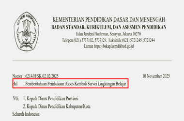 Surat Edaran Perpanjangan Waktu Pengisian Sulingjar 2025