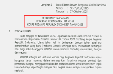 Pedoman Peringatan HUT KORPRI ke-54 Tahun 2025