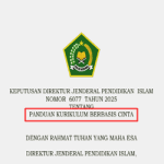Kepdirjen Pendis Nomor 6077 Tahun 2025 tentang Panduan Kurikulum Berbasis Cinta