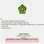 Surat Edaran Implementasi Kurikulum Berbasis Cinta