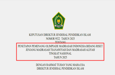 Pengumuman Pemenang OMI Tingkat Nasional Tahun 2025 Bidang Riset