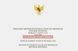 Permendikdasmen Nomor 11 Tahun 2025 tentang Pemenuhan Beban Kerja Guru