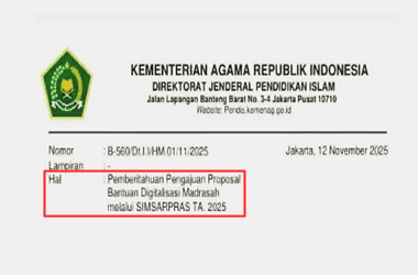 Surat Edaran Pengajuan Proposal Bantuan Digitalisasi Madrasah 2025 untuk MTs dan MA