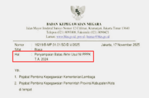 Surat Edaran Penyampaian Batas Akhir Usul NI PPPK TA 2024