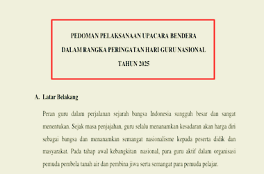 Pedoman Upacara Bendera Hari Guru Nasional 2025