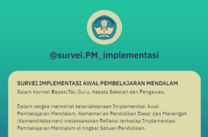 Surat Edaran Survei Implementasi Awal Pembelajaran Mendalam