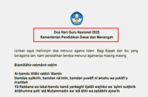 Naskah Doa Peringatan Hari Guru Nasional Tahun 2025