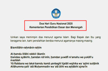 Naskah Doa Peringatan Hari Guru Nasional Tahun 2025