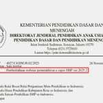 Surat Undangan Webinar Pemutakhiran e-Rapor SMP Versi 2025.2