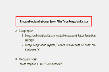 Panduan Pengisian Instrumen Survei Akhir Tahun Penguatan Karakter
