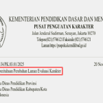 Surat Edaran Pemberitahuan Perubahan Laman Evaluasi Karakter
