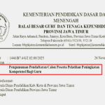 Surat Edaran Pendaftaran Calon Peserta Pelatihan Peningkatan Kompetensi Guru
