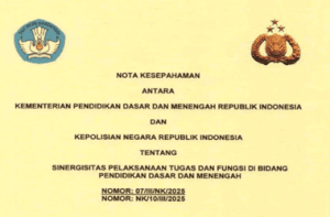 Nota Kesepahaman Kemendikdasmen dan POLRI tentang Sinergisitas Tugas dan Fungsi di Bidang Pendidikan Dasar dan Menengah.