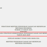 Permendikdasmen Nomor 19 Tahun 2025 tentang Renstra Kemendikdasmen Tahun 2025-2029