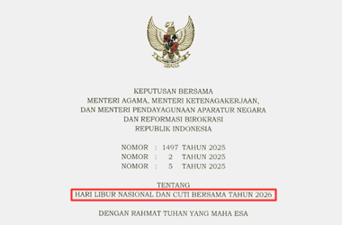 SKB Hari Libur Nasional dan Cuti Bersama 2026