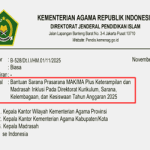 Surat Edaran Bantuan Sarpras MAK/MA Plus Keterampilan dan Madrasah Inklusi 2025
