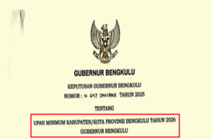 SK Gubernur Bengkulu tentang UMK Bengkulu Tahun 2026