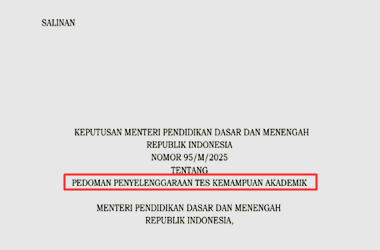 Kepmendikdasmen Nomor 95/M/2025 tentang Pedoman TKA