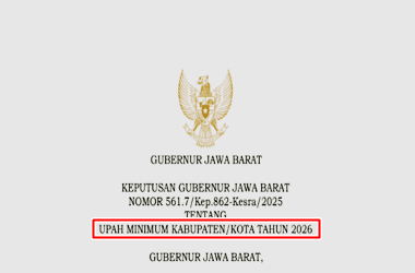 SK Gubernur Jawa Barat Nomor 561.7/Kep.862-Kesra/2025 tentang UMK Jawa Barat Tahun 2026