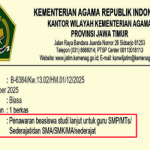 Surat Edaran Penawaran Beasiswa Studi Lanjut untuk Guru MTs dan MA