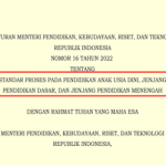 Permendikbudristek Nomor 16 Tahun 2024 tentang Standar Proses PAUD Dikdasmen