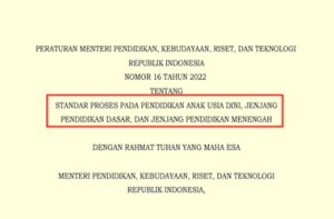 Permendikbudristek Nomor 16 Tahun 2024 tentang Standar Proses PAUD Dikdasmen