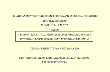 Permendikbudristek Nomor 16 Tahun 2024 tentang Standar Proses PAUD Dikdasmen