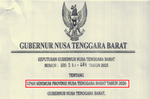 SK Gubernur NTB Nomor 100.3.3.1-683 Tahun 2025 tentang UMP NTB Tahun 2026