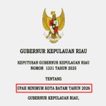 SK Gubernur Kepri Nomor 1331 Tahun 2025 tentang UMK Batam Tahun 2026