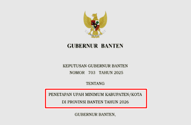 SK Gubernur Banten Nomor 703 Tahun 2025 tentang UMK Banten Tahun 2026
