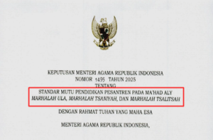KMA Nomor 1495 Tahun 2025 tentang Standar Mutu Pendidikan Pesantren
