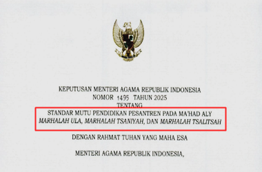 KMA Nomor 1495 Tahun 2025 tentang Standar Mutu Pendidikan Pesantren
