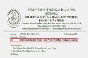 Pengumuman Hasil Seleksi Calon Peserta Pelatihan Peningkatan Kompetensi Tahap 2 Tahun 2025