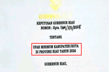 SK Gubernur Riau tentang UMK Riau Tahun 2026