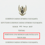 SK Gubernur DIY tentang UMK Yogyakarta Tahun 2026