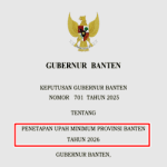 SK Gubernur Banten Nomor 701 Tahun 2025 tentang UMP Banten Tahun 2026
