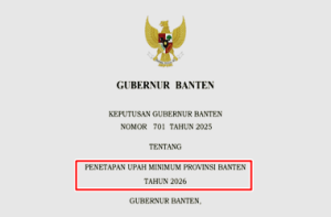 SK Gubernur Banten Nomor 701 Tahun 2025 tentang UMP Banten Tahun 2026