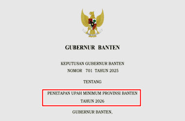 SK Gubernur Banten Nomor 701 Tahun 2025 tentang UMP Banten Tahun 2026