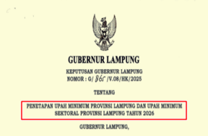 SK Gubernur Lampung tentang UMP dan UMSP Lampung Tahun 2026