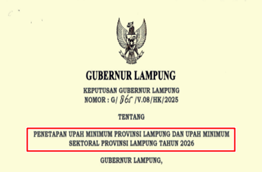 SK Gubernur Lampung tentang UMP dan UMSP Lampung Tahun 2026