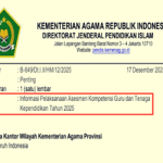 Surat Edaran Pelaksanaan AKGTK Madrasah Tahun 2025