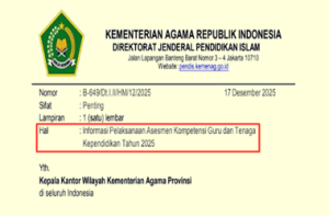 Surat Edaran Pelaksanaan AKGTK Madrasah Tahun 2025