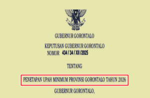 SK Gubernur Gorontalo tentang UMP Gorontalo Tahun 2026