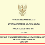 SK Gubernur Sulawesi Selatan tentang UMP dan UMSP Sulawesi Selatan Tahun 2026