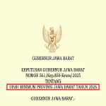 SK Gubernur Jawa Barat tentang UMP Jawa Barat Tahun 2026